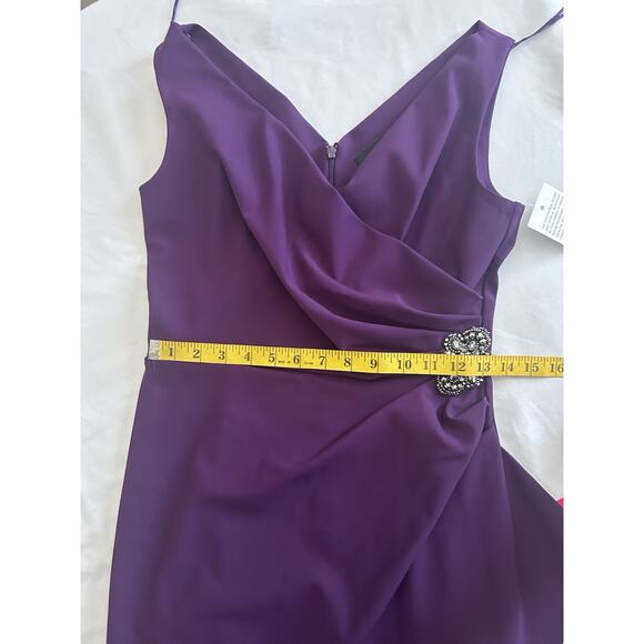 Alex Evenings Short Side Ruched Cascade Ruffle Skirt Beaded Womens Size 4 NWT - Picture 7 of 9